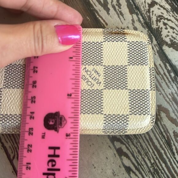 VTG Authentic *LOUIS VUITTON* Azure Damoer’ Leather Checkerboard Card Phone Case - Picture 8 of 8